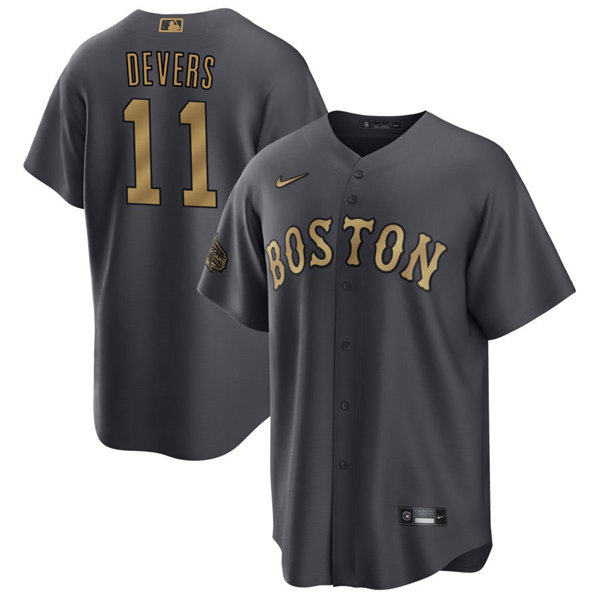 Men's Boston Red Sox #11 Rafael Devers Charcoal 2022 All-star Cool Base Stitched Jersey